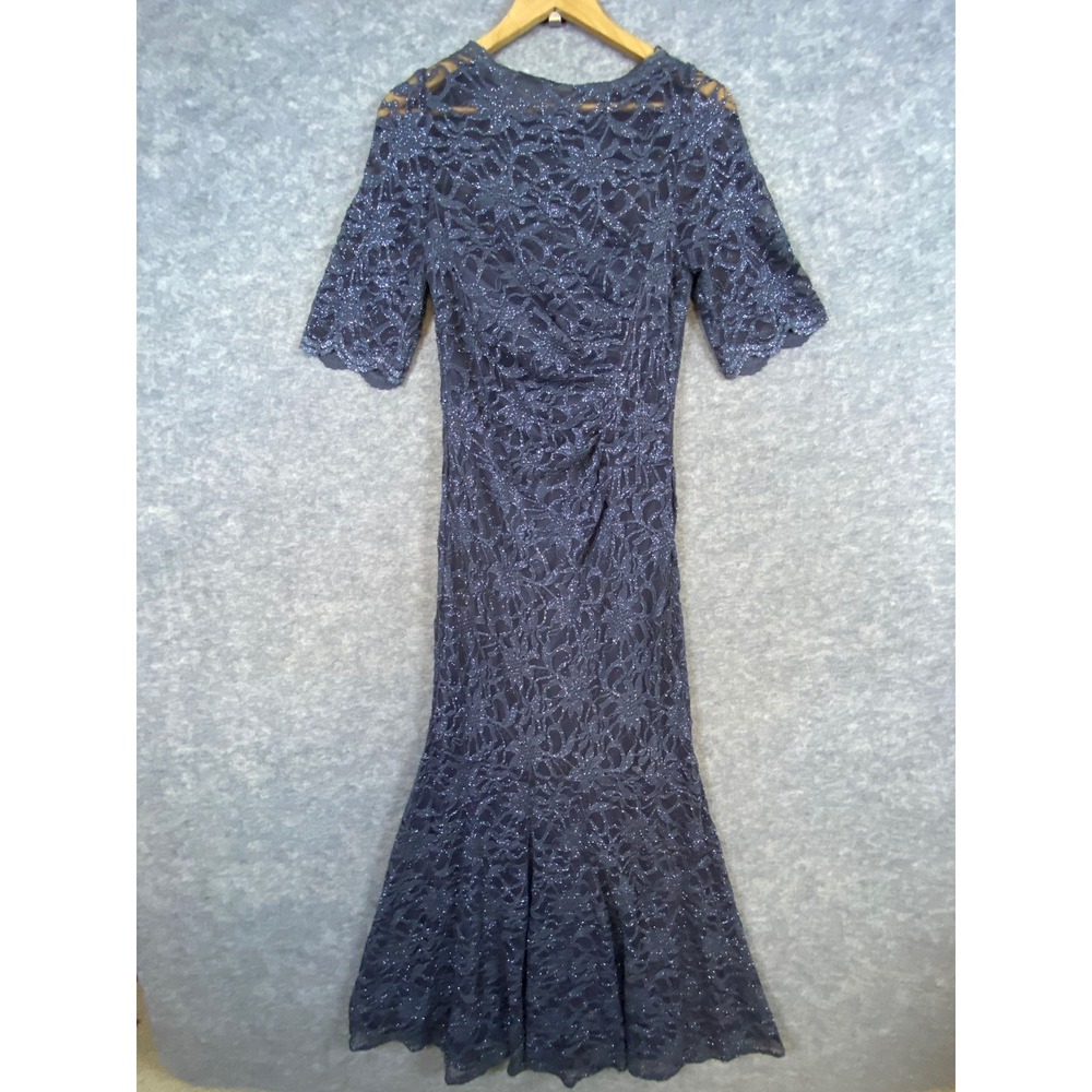 NW Nightway Formal Dress Lace Overlay Party Cocktail Evening Gown Gray‎ Size 6